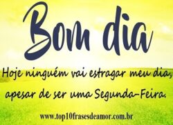 Hoje ninguém vai estragar meu dia