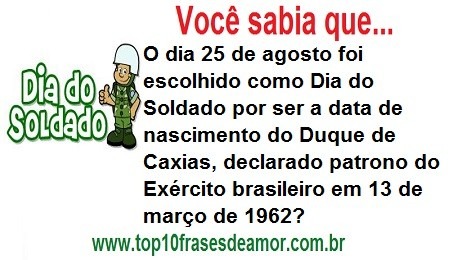 Feliz Dia do Soldado