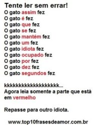 Tente ler sem errar!