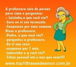 A professora caiu