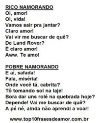 Namoro do rico e do pobre