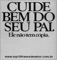 Cuide bem do seu pai