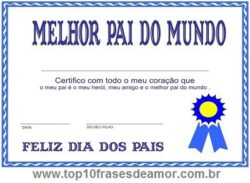 Diploma de melhor pai do mundo