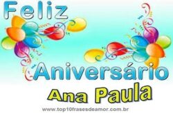 Feliz Aniversário Ana Paula