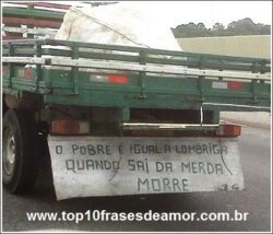 O pobre é igual a lombriga