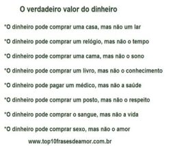O verdadeiro valor do dinheiro