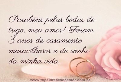 Feliz bodas de trigo!