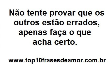 Apenas faça o que acha certo