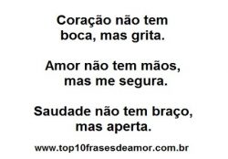 Saudade não tem braço