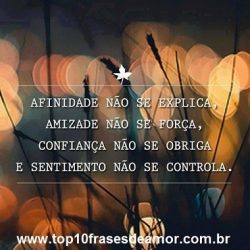 Sentimento não se controla