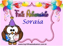 Feliz Aniversário Soraia