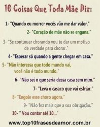 10 coisas que toda Mãe diz