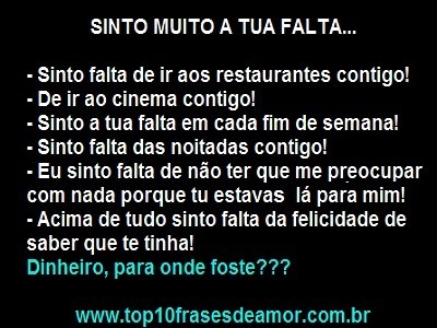 Sinto muito a tua falta...