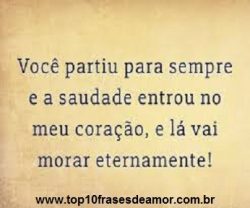 Você partiu para sempre