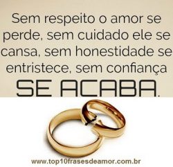 Sem respeito o amor se perde