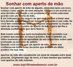 Sonhar com aperto de mão