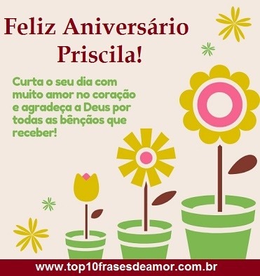 Feliz Aniversário Priscila!