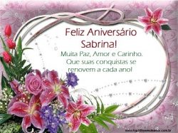 Feliz Aniversário Sabrina! Feliz Aniversário Sabrina!