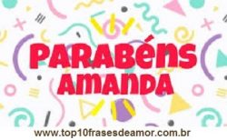 Parabéns Amanda! Parabéns Amanda!