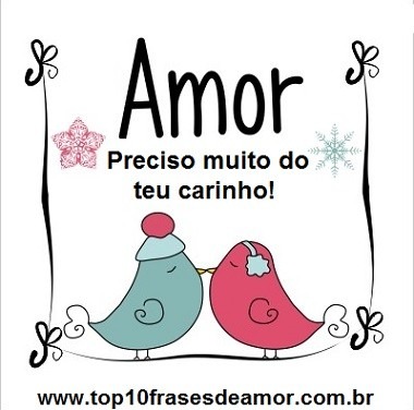 Preciso muito do teu carinho!