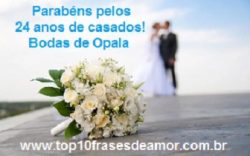 Parabéns pelos 24 anos de casados! Parabéns pelos 24 anos de casados!