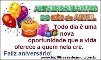 Aniversariantes de Abril