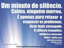 Feliz Dia do Silêncio!