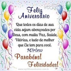 Feliz Aniversário Miriam