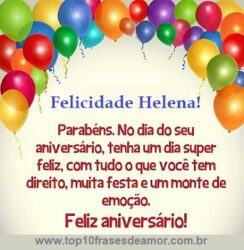 Felicidade Helena!