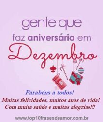 Aniversariantes de Dezembro