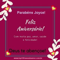 Parabéns Joyce! Parabéns Joyce!