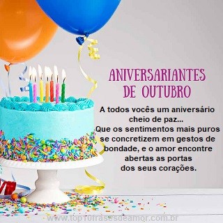 Aniversariantes de Outubro