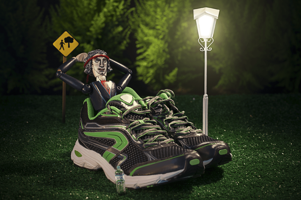 Aprenda a ser criativo Boneco de Beethoven descansando em um parque